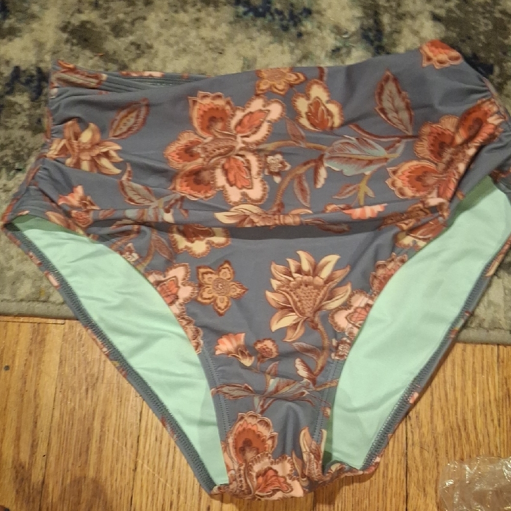 Floral High-Waisted Swim Bottom